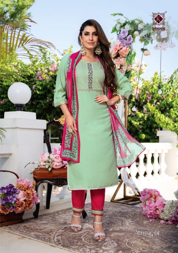 Kiana Ethnic city Viscose Embroidery Designer Readymade Suit